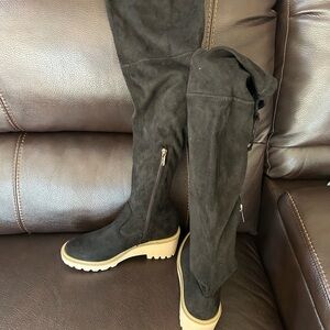 Black thigh high boots, never used